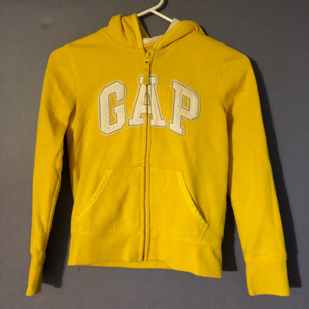 Yellow Gap Zip Up Sweater